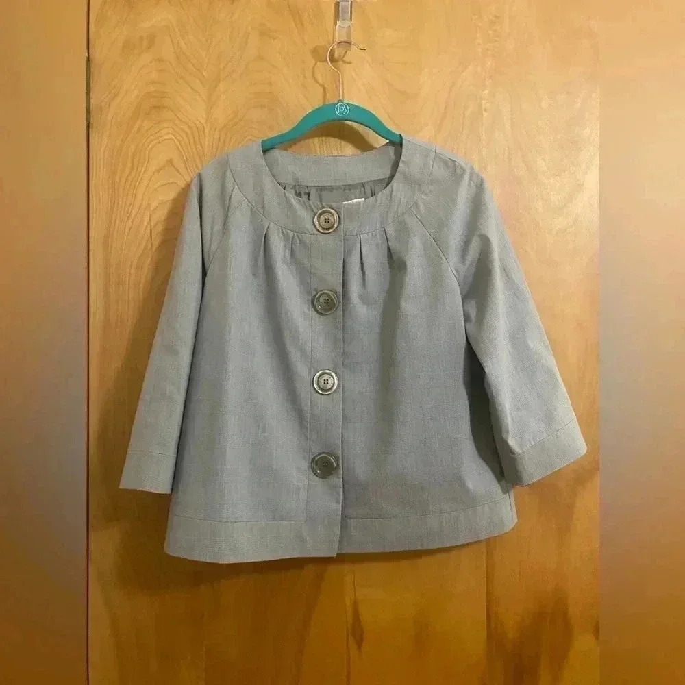 Michael Kors Snap Front Linen Cotton Blazer Size Small EUC